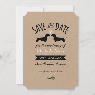 Reserve A Data Dachshunds de Cabelo Raspado Casamento Salvar a Da