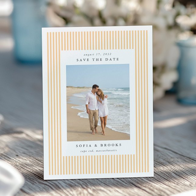 Reserve A Data Damasco | Casamento de foto clássica com listras f (Criador carregado)