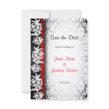 Damasco de Casamento Moderno em Branco, Preto e Ve