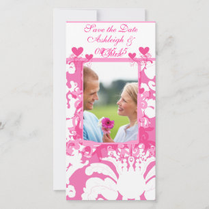 Reserve A Data Damasco rosa elegante Salve a dataSua foto