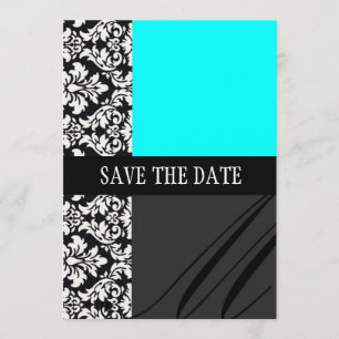 Reserve A Data Damask Turquoise Salve A Placa Date