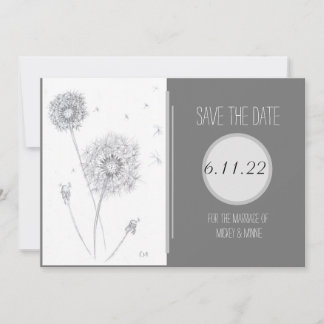 Reserve A Data Dandelion Flat Save The Date Card