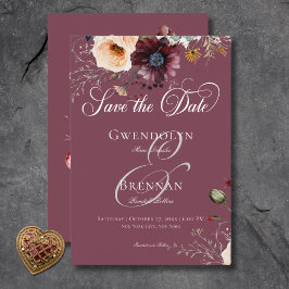 Reserve A Data Dark Moody Burgundy - Salva de Casamento de Frame 