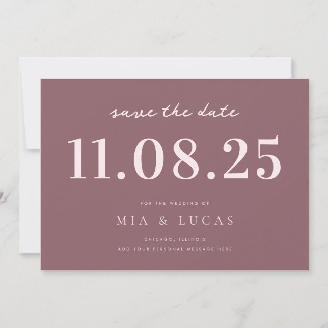 Reserve A Data Data De Casamento Chic Mínima Não Foto Salvar A Da (Frente)