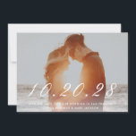 Reserve A Data Data de Casamento com Letra Branca<br><div class="desc">números script sobre sua foto com escolha colorida de fundo; sobreposição de foto é opcional</div>