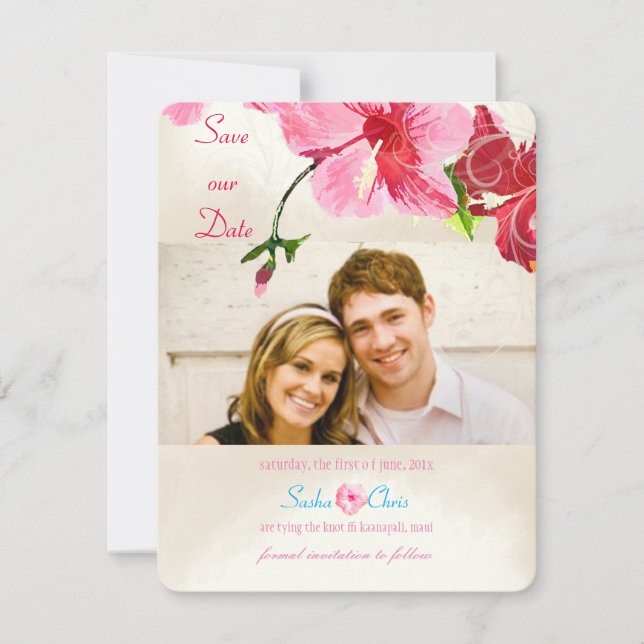 Reserve A Data Data de hibisco/foto/salvamento do PixDezines (Frente)