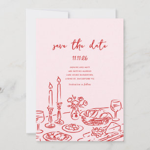 Reserve A Data Data de Salvamento com Desenho Mínimo e Caprichoso