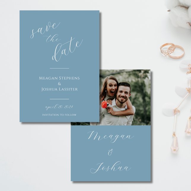 Reserve A Data Data de salvamento da foto azul empoeirada (Criador carregado)