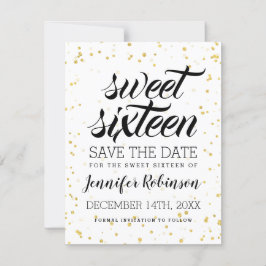 Reserve A Data Data de salvamento do Glitter Sparkle Confetti Swe