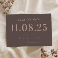 Data Mínima de Casamento Chic Marrom Não Foto