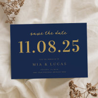 Data Mínima Dourada de Casamento Chic Não Foto