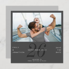 Reserve A Data Data Moderna Foto Cinza Escuro de Foto Salva A Dat