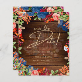 RESERVE A DATA DE CASAMENTO Rústico Burgundy Flora