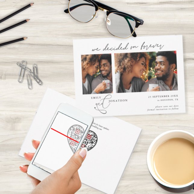 Reserve A Data Decidido no Forever Script 2 Fotos Código QR do Si (Criador carregado)