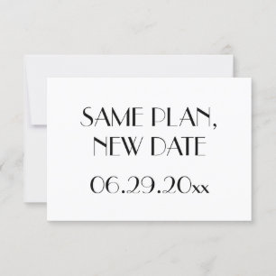 Reserve A Data Deco Mínimo Branco Casamento Mesmo Plano Nova Data
