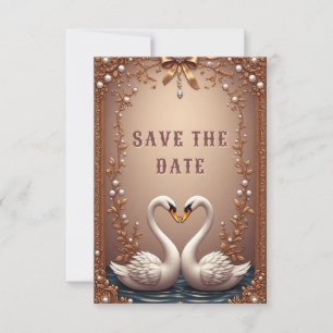 Reserve A Data 💍 Decoração de Casamento em Ouro Rosa com Cisne �