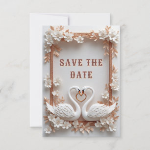Reserve A Data 💍 Decoração de Casamento Swan Heart com Moldura F