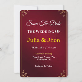 Reserve A Data Deep Burgundy Ivory Elegant Wedding