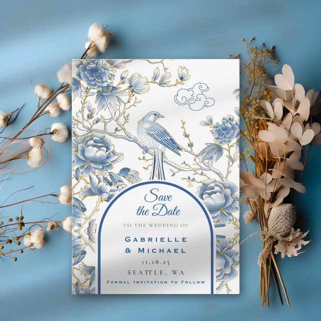 Reserve A Data Delft Blue Chinoiserie Porcelain Bird (Criador carregado)