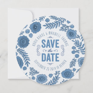 Reserve A Data Delft Blue Watercolor Fllowers Salvar a Data