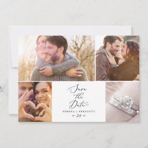 Reserve A Data Delicar Colagem de Fotografias Pretas 4