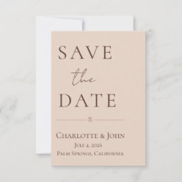 Reserve A Data Desert Rose – Minimalist Wedding  Save the Date 