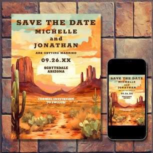 Reserve A Data Desert Sunset e Cactus Southwestern Wedding