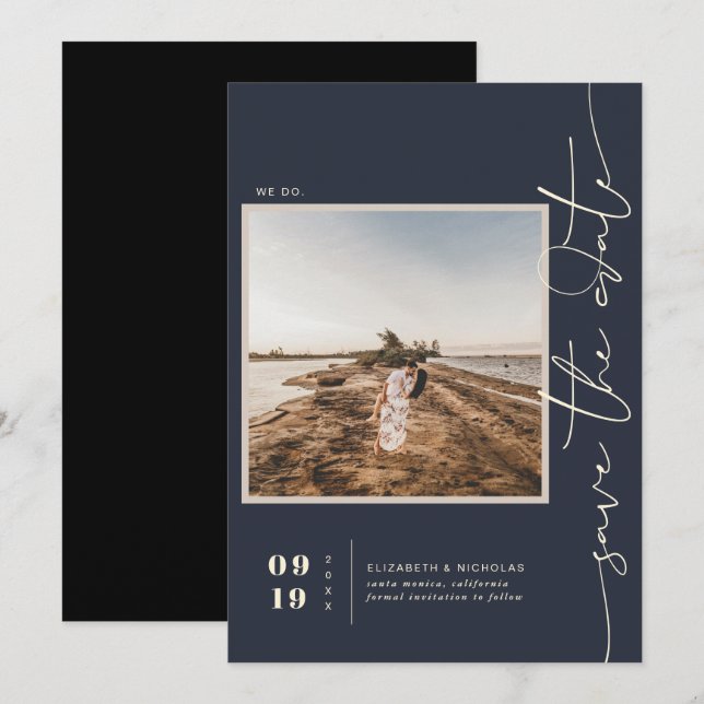 Reserve A Data Deserto de Modern Boho | Foto em quadrado Salvar a (Frente/Verso)