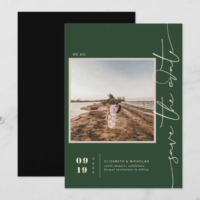 Reserve A Data Deserto de Modern Boho | Foto em quadrado Salvar a (Frente/Verso)