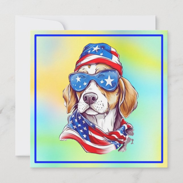 Reserve A Data Design de cachorro patriótico de 4 de Julho (Frente)