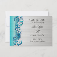 Design de Casamento de Flores Elegante Turquoise e