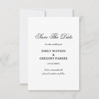 Reserve A Data Design de Casamento Minimalista Elegante
