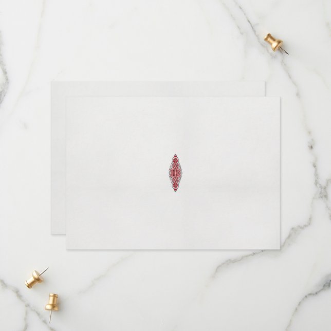 Reserve A Data design de um padrão vermelho e branco (Frente/Verso In Situ)