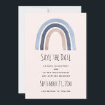 Reserve A Data Design do Arco-Íris Azul e Pêssego<br><div class="desc">Salve o cartão de data com um arco-íris giro e caprichoso. Cor azul e pêssego.</div>