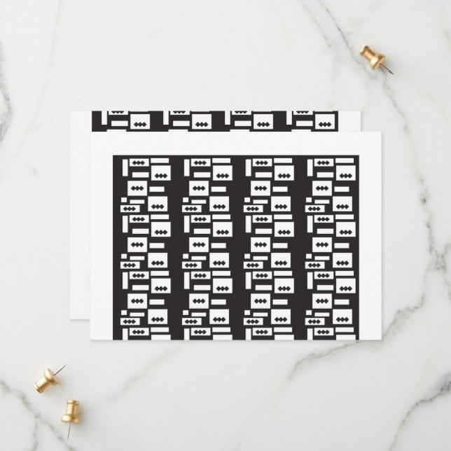 Reserve A Data Design simétrico geométrico branco com nítido, cír (Frente/Verso In Situ)