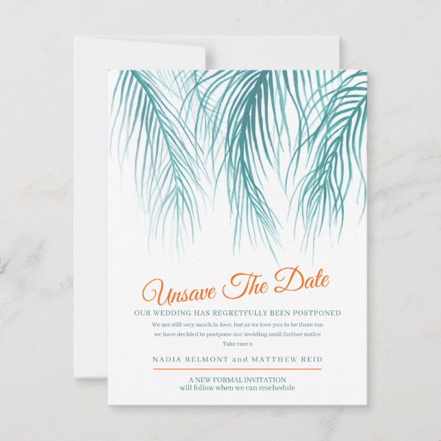 Reserve A Data Desmarcar a data mudança de plano de casamento pal (Frente)