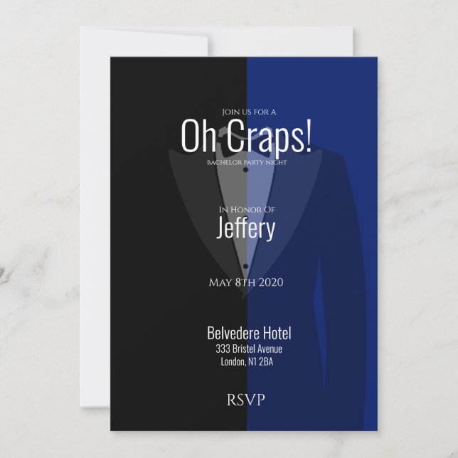 Reserve A Data Despedida de solteiro preto azul (Frente)