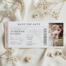 Destination Wedding Boarding Pass Plane Invitation