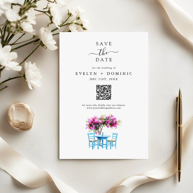 Reserve A Data Destination Wedding Modern Bougainvillea QR Code (Criador carregado)