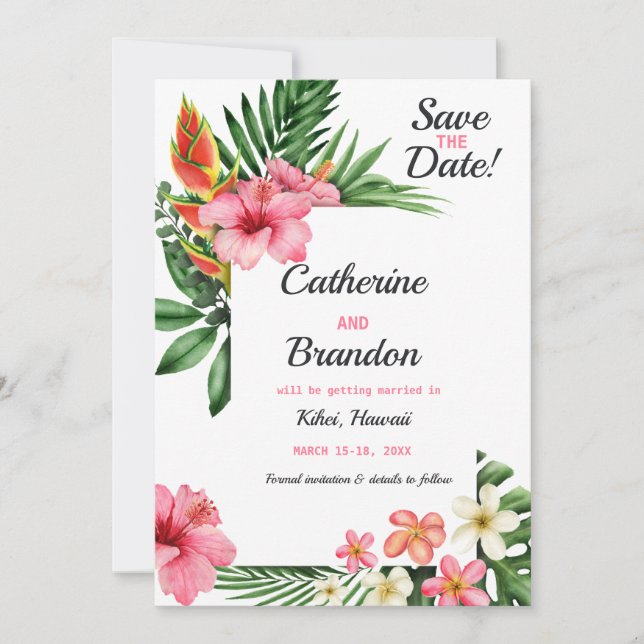 Reserve A Data Destino de Praia de Amor Tropical (Frente)