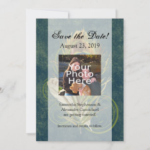 Reserve A Data Detalhe Artístico Casamento Pavão 5x7 Salve a Data