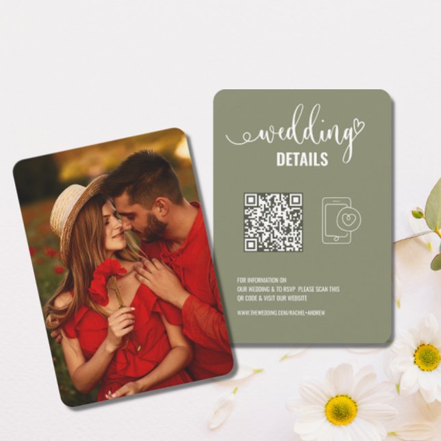 Reserve A Data Detalhes de casamento | RSVP Elegante com foto de  (Criador carregado)