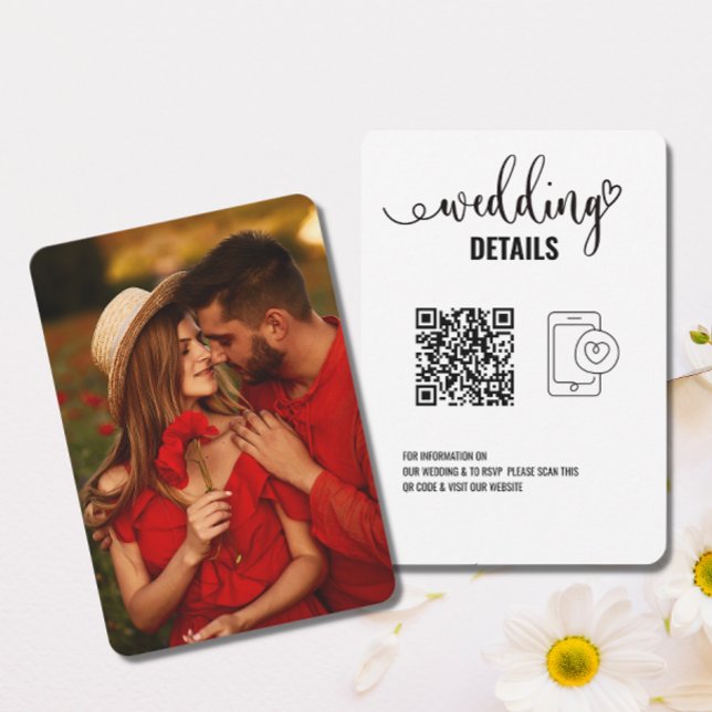 Reserve A Data Detalhes de casamento | RSVP Elegante com foto de  (Criador carregado)