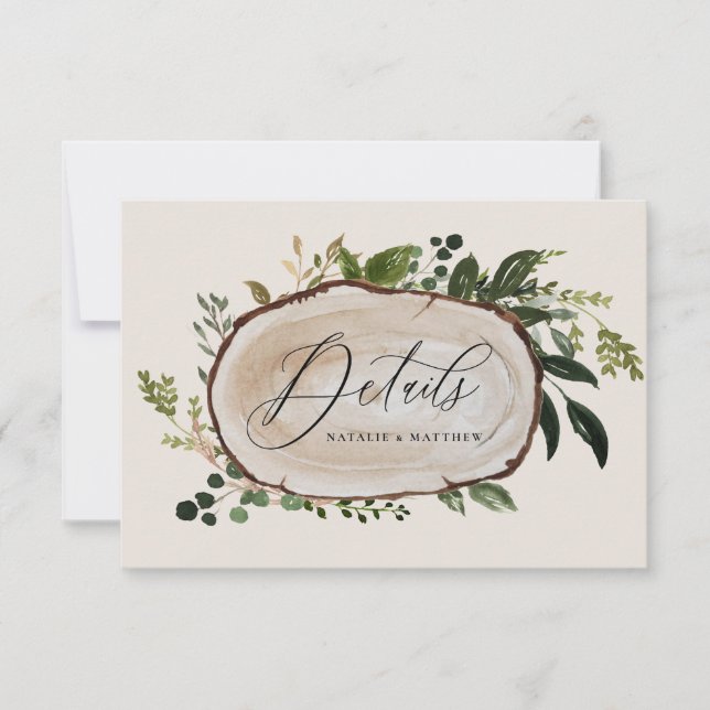 Reserve A Data Detalhes do casamento da fatia de madeira russa (Frente)