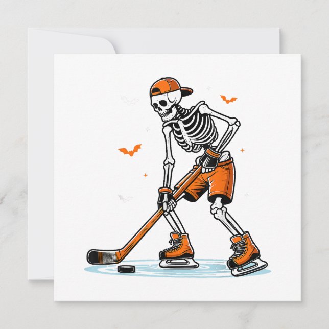 Reserve A Data Dia de as Bruxas engraçado do Skeleton Ice Hallowe (Frente)
