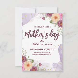 Reserve A Data Dia de as mães de Aquarela Floral
