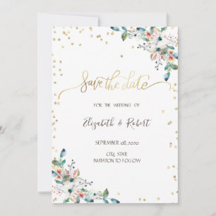 Reserve A Data Diamantes Aquarela Floral Borgonha Salve A Data