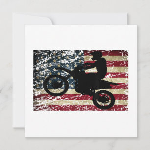 Reserve A Data Dirt Bike USA Flag T-Shirt Motocross American Flag
