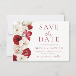 Reserve A Data Divine Bloom: Casamento Floral Vermelho e Branco