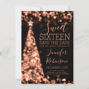 Reserve A Data Doce 16 Aniversário Rosa de Natal Dourado